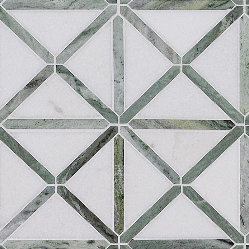 VERDANT GREEN GEOMETRICA PATTERN POLISHED