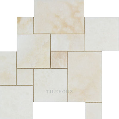 White Onyx Polished Opus Mini Pattern Mosaic Tile - (Cross-Cut ) Tiles
