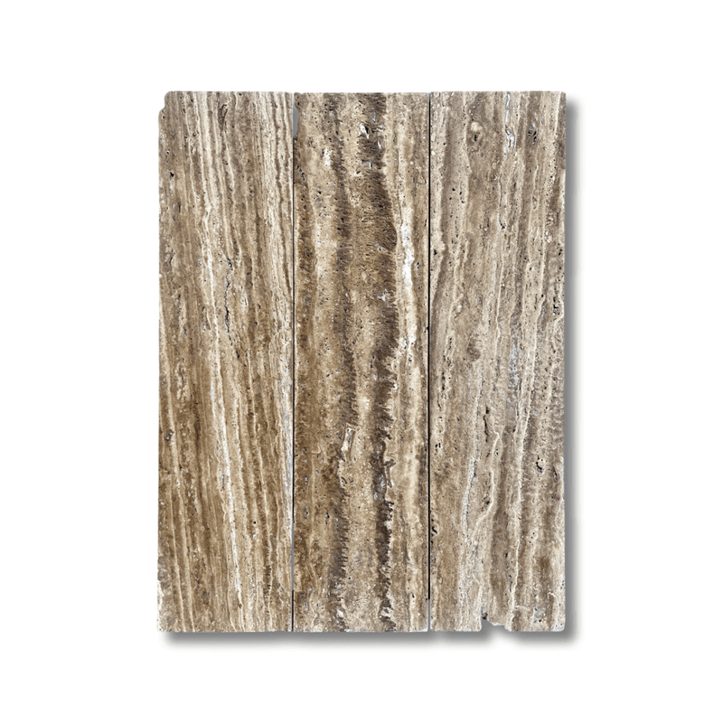 Wood Look Travertine Vein-Cut 6X24 Tile Brushed-Unfilled